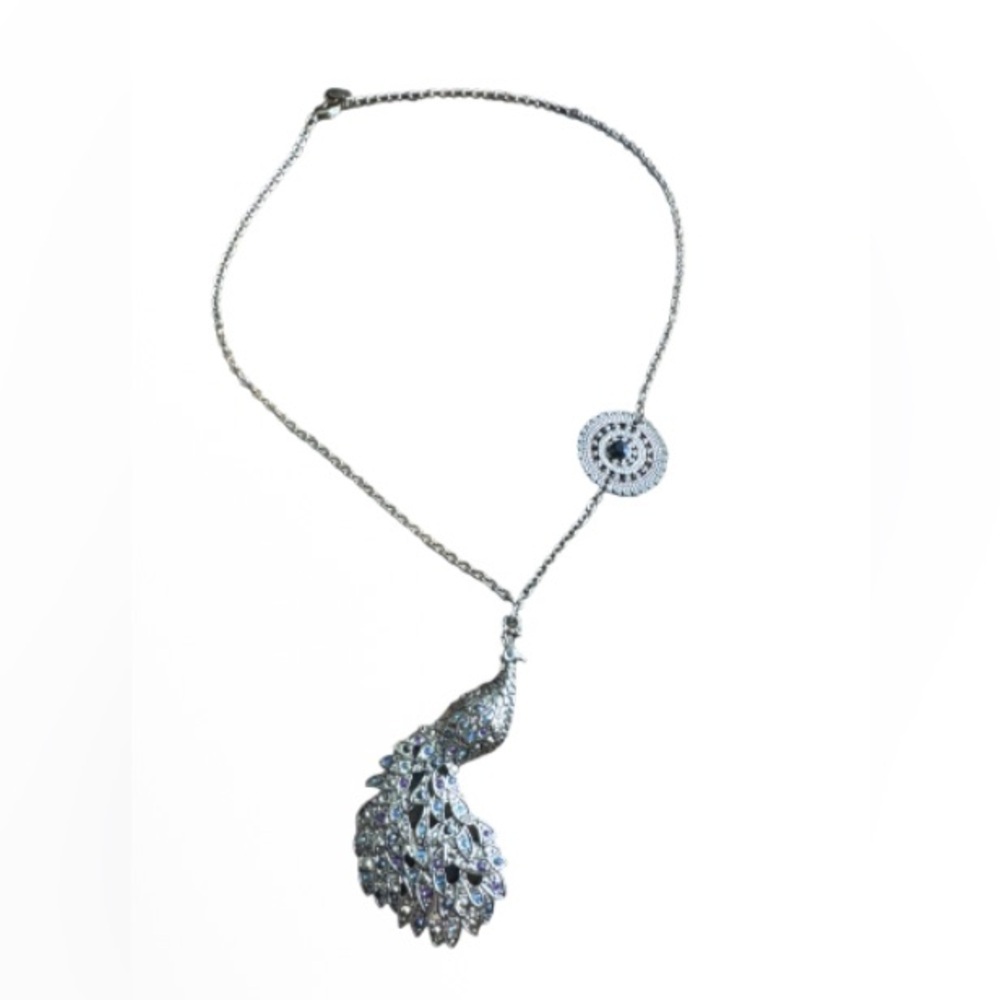 Elegant goldtone  Peacock Pendant Necklace